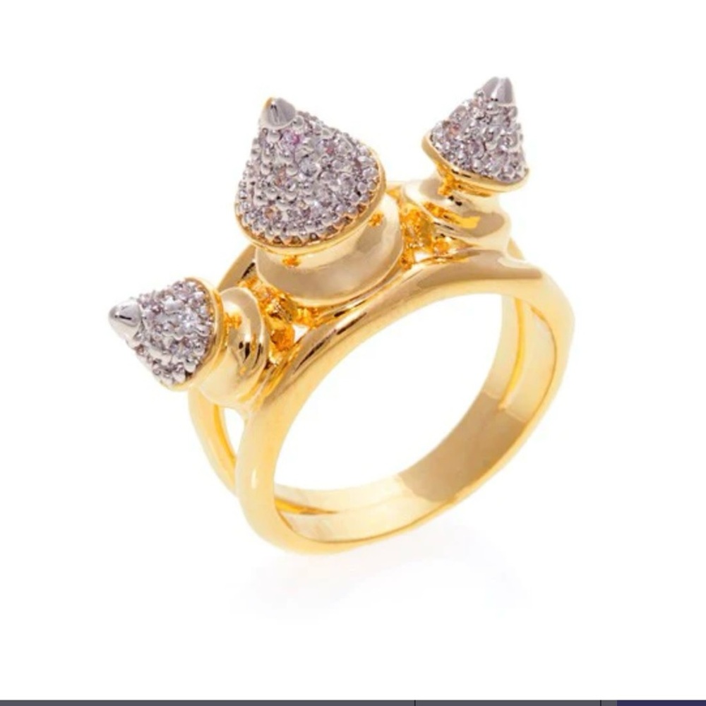 NWT NOIR 
HONEY 3 SPIKE PAVE RING
Size 7